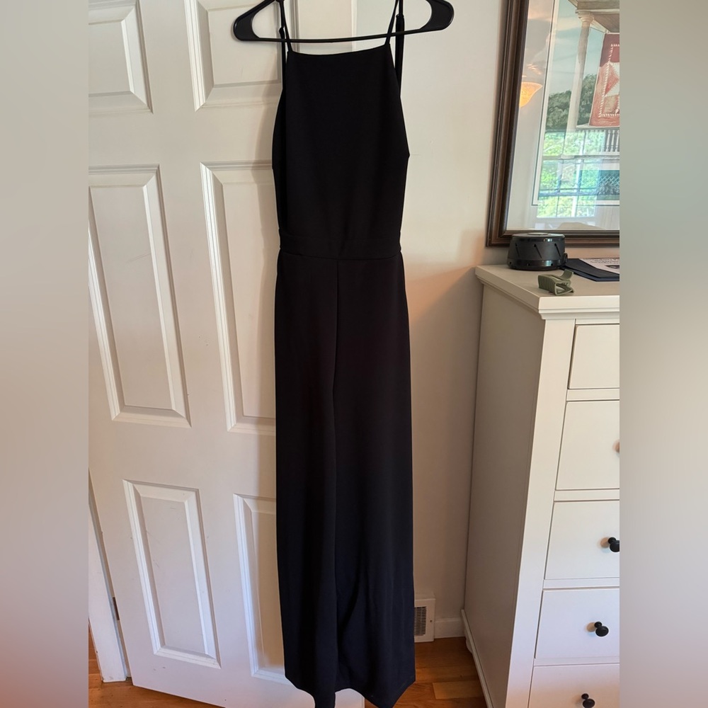 Elegant Black Backless Jumpsuit